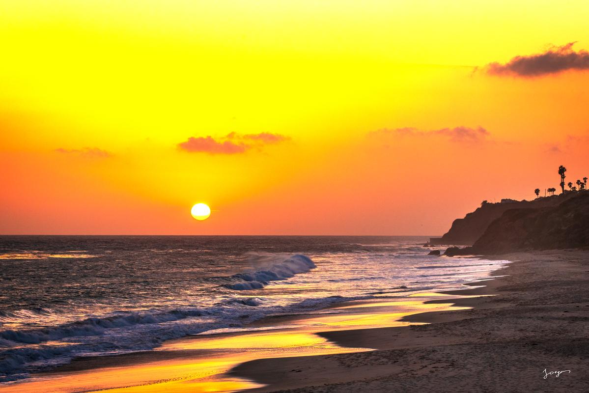 Sunset over malibu coastline fine art photography