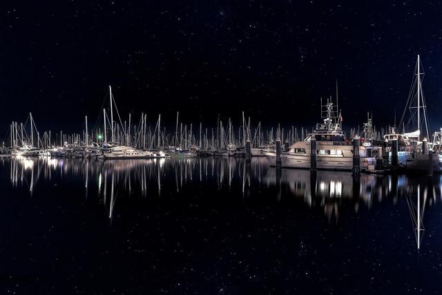 interstellar santa barbara boats night photography