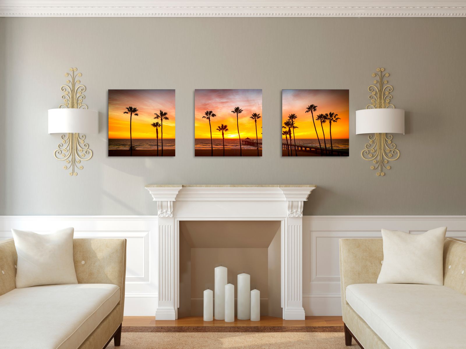 large wall art three piece