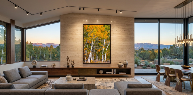 autumn sticks fine art photography print in luxury home on a wall framed by Eddie Jongas