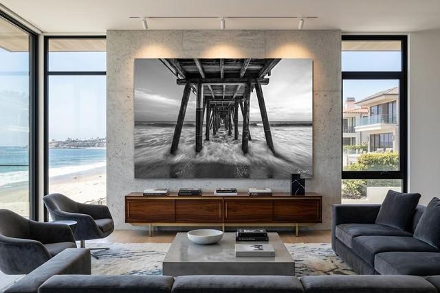 colorless emotions  black and white print by Eddie Jongas on wall in luxury home