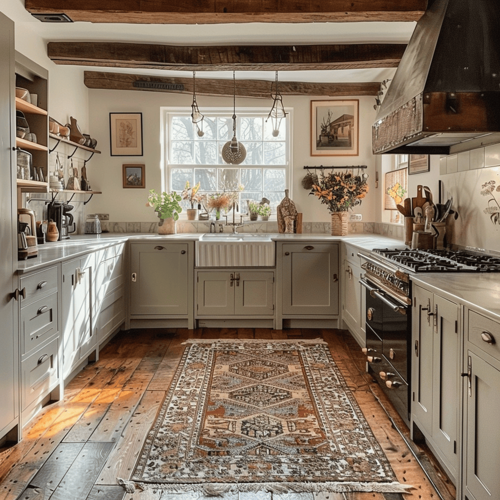 kitchen of english country house interior example