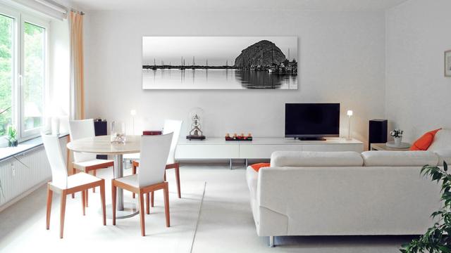 fine art panorama photography print on wall display as living room wall art