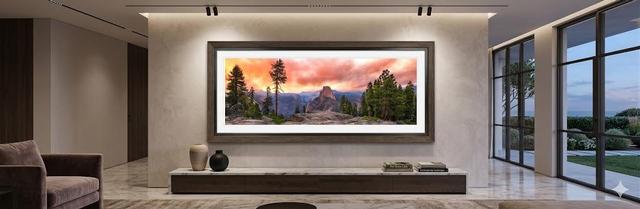 Half Dome Apocalyple fine art panorama print by Eddie jongas framed wall display in luxury home