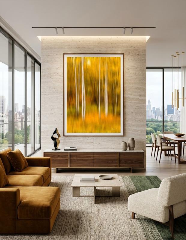 Imagination by Eddie Jongas framed on wall in modern living room