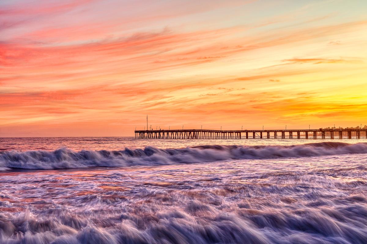 luxury fine art print by jongas ventura pier during sunset