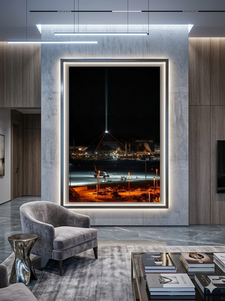 land of sphinx by Eddie Jongas wall art inside living room