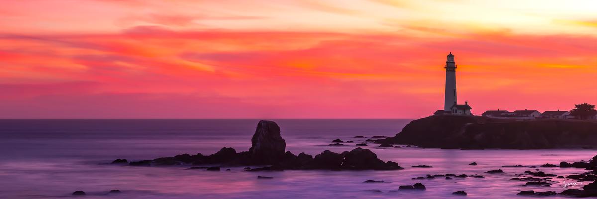 pigeon lightouse during sunset