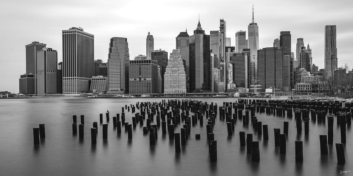 new york city manhattan skyline from across hudson river print by eddie Jongas