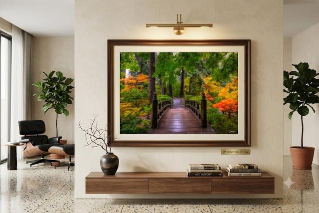 Memory Lane Print by Eddie Jongas on wall framed in holistic interior design home