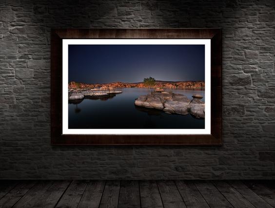 watson lake at night by jongas fine art photography framed