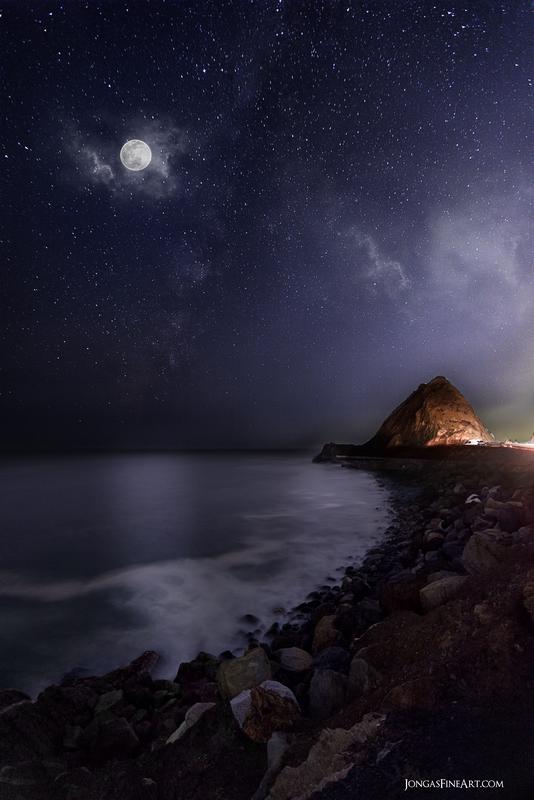 malibu rock at point mugu milky way fine art by jongas