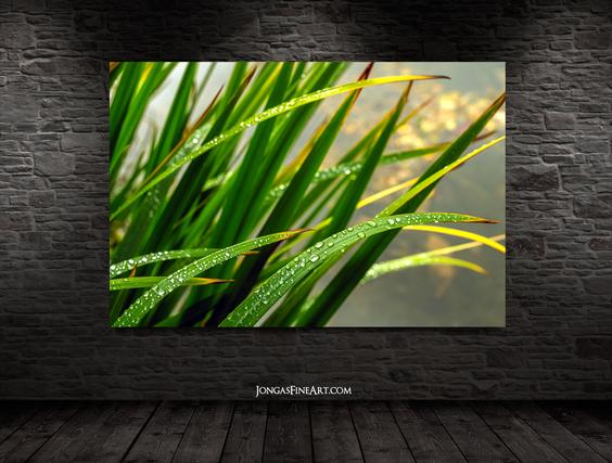 modern wall art display on a brick wall abstract photo