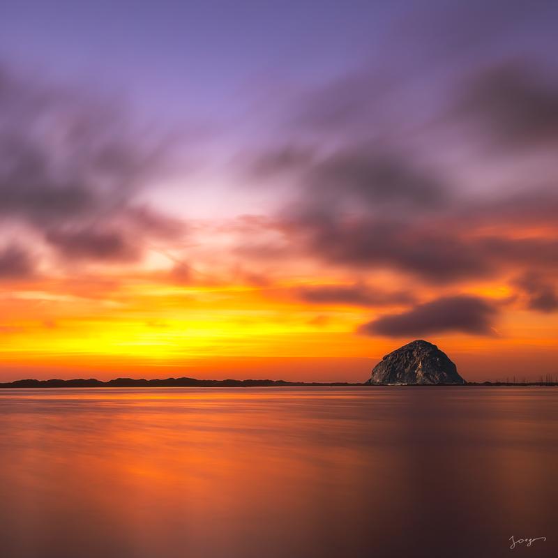 morro bay art during sunset morro rock