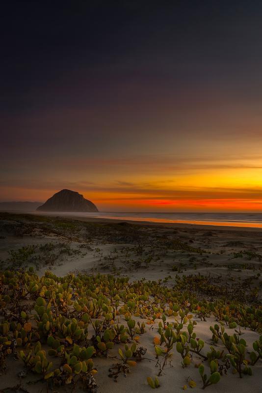 morro rock during sunset luxury fine art california beach