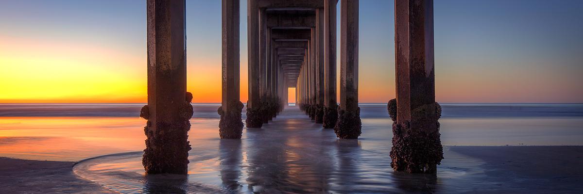 la jolla pier during sunset fine art photography