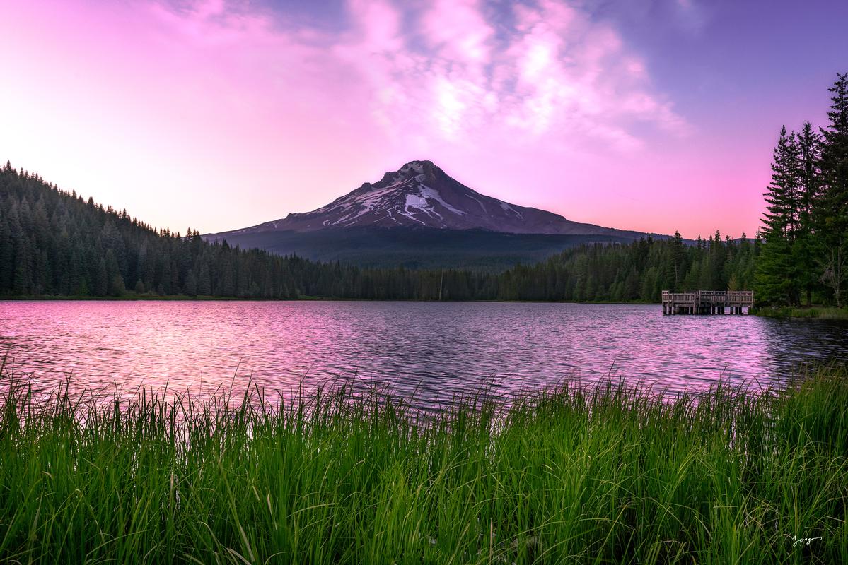 mount hood photography art during sunset