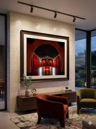 Sacred Portal modern fine art photography print on wall in family room by Eddie Jongas