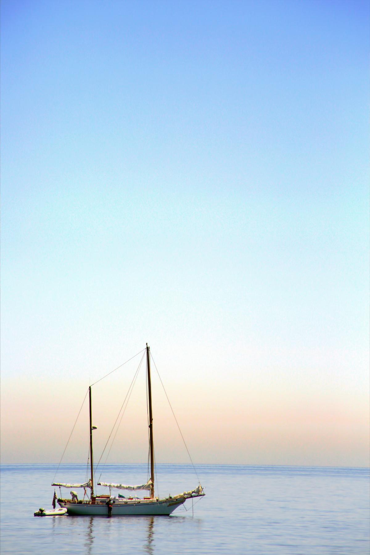 sail boat in malibu by the beach fine art prints