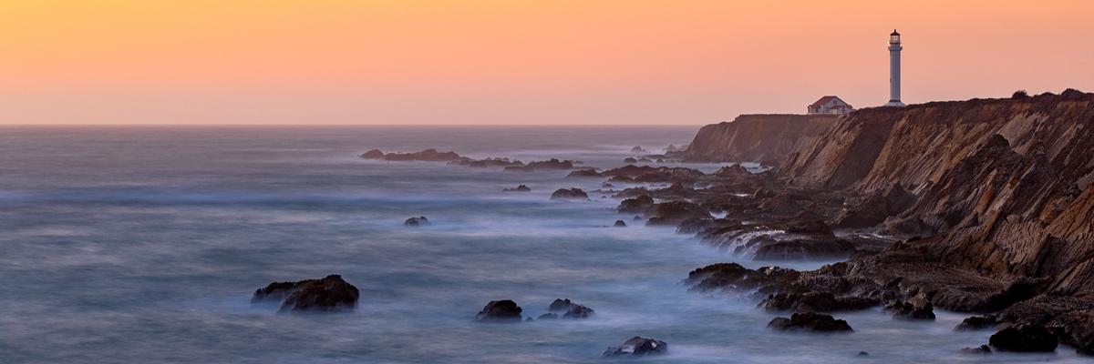 light house during sunset  large wall art in pastel colors pacific ocean