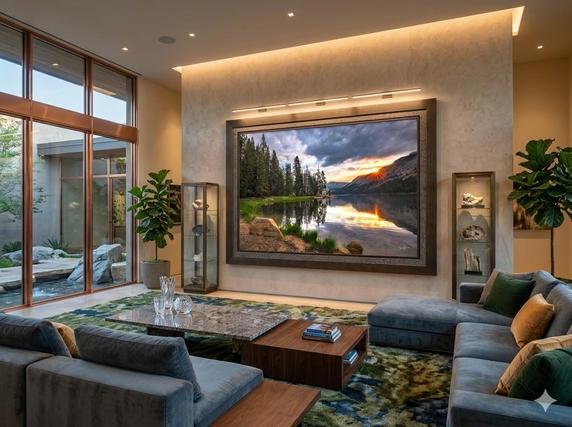 Fine art landscape photography print Tenaya Vibes by Eddie Jongas framed on wall in luxury villa