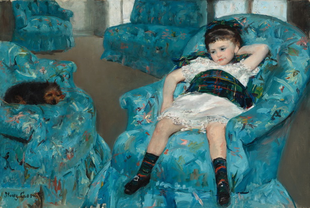 Little Girl in a Blue Armchair by Mary Cassatt, 1878 — National Gallery of Art