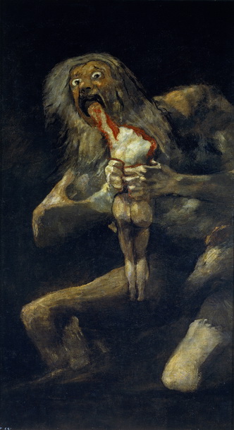Saturn Devouring His Son by Francisco Goya, 1819–23 — Museo del Prado, Madrid