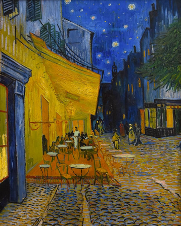 Café Terrace at Night by Vincent van Gogh, 1888 — Kröller-Müller Museum