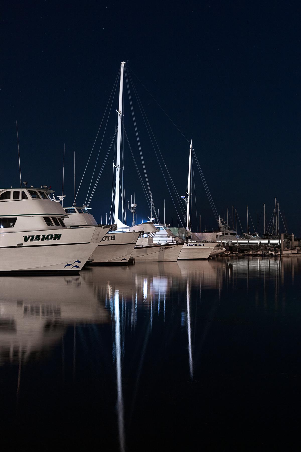 luxury living room wall art boats at night santa barbara